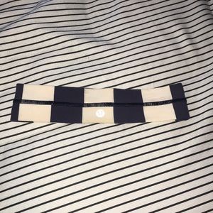 Lululemon headband. Blue and off-white stripes.